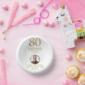 Elegant Gold 80th & Legendary Birthday Papieren Kommen (Feest)