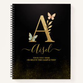 Elegant Gold "A" Monogram Notebook Notitieboek