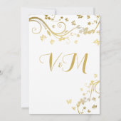Elegant Gold, Aangepaste huwelijksuitnodiging Kaart (Achterkant)