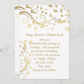 Elegant Gold, Aangepaste huwelijksuitnodiging Kaart (Voorkant / Achterkant)