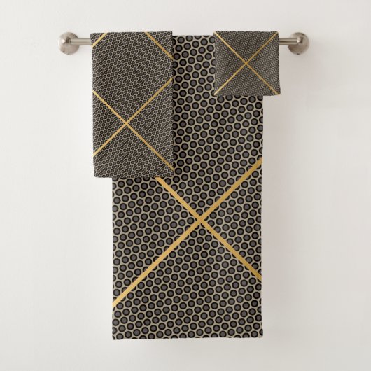 ELEGANT GOLD ABSTRACT BAD HANDDOEK (Insitu)