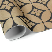 Elegant Gold Abstract Floral Circles Patroon | Cadeaupapier (Rol Hoek)