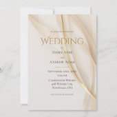 Elegant Gold Abstract Modern Wedding Uitnodiging (Voorkant)