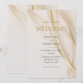 Elegant Gold Abstract Modern Wedding Uitnodiging (Voorkant / Achterkant)