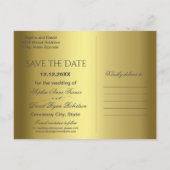 Elegant Gold Abstract Peacock Wedding Aankondigingskaart (Achterkant)