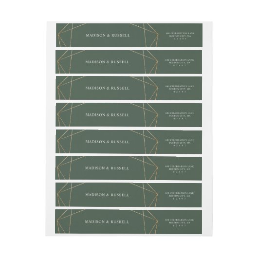 Elegant Gold Abstract Shape Return-adres (Vel)