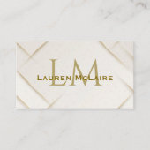 Elegant Gold Accent Monogram Business Card Visitekaartje (Voorkant)
