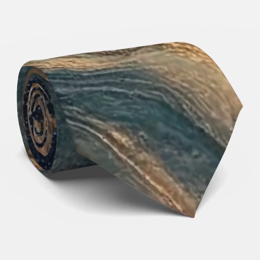 Elegant Gold Accent Tie / Elegante Krawatte Stropdas (Opgerold)