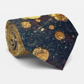 Elegant Gold Accent Tie / Elegante Krawatte Stropdas (Opgerold)