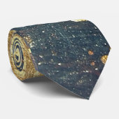 Elegant Gold Accent Tie / Elegante Krawatte  Stropdas (Opgerold)