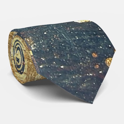 Elegant Gold Accent Tie / Elegante Krawatte Stropdas (Opgerold)