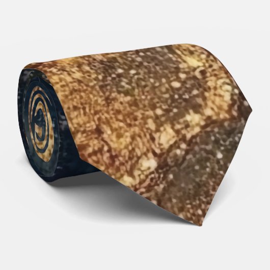 Elegant Gold Accent Tie / Elegante Krawatte Stropdas (Opgerold)