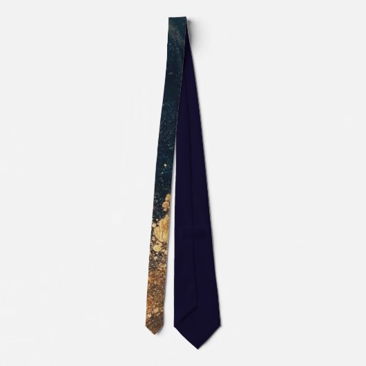 Elegant Gold Accent Tie / Elegante Krawatte Stropdas (Achterkant)