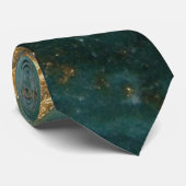 Elegant Gold Accent Tie / Elegante Krawatte Stropdas (Opgerold)