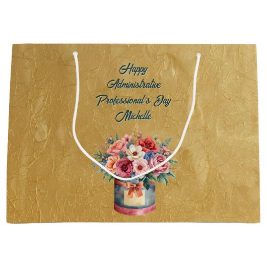 Elegant Gold Administrative Professionals Day Groot Cadeauzakje (Voorkant)