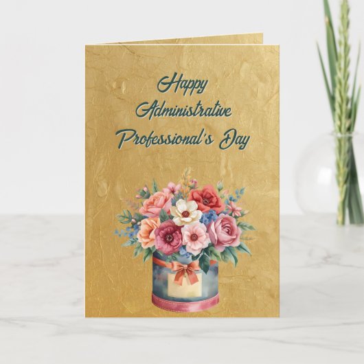 Elegant Gold Administrative Professionals Day Kaart (Voorkant)
