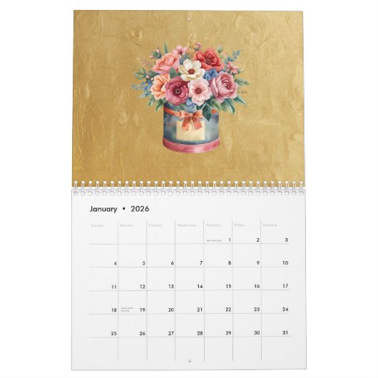 Elegant Gold Administrative Professionals Day Kalender (Jan 2026)