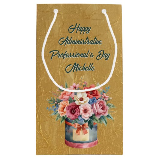 Elegant Gold Administrative Professionals Day Klein Cadeauzakje (Achterkant)