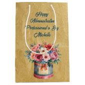 Elegant Gold Administrative Professionals Day Medium Cadeauzakje (Voorkant)