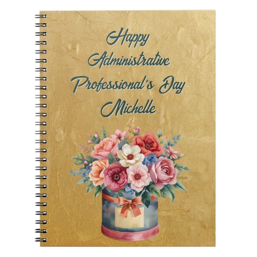 Elegant Gold Administrative Professionals Day Notitieboek (Voorkant)