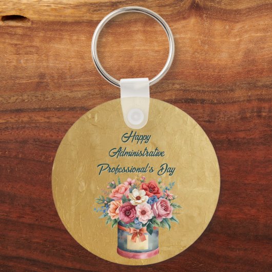 Elegant Gold Administrative Professionals Day Sleutelhanger (Achterkant)