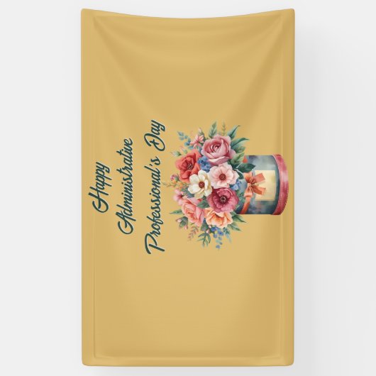 Elegant Gold Administrative Professionals Day Spandoek (Verticaal)