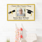 Elegant Gold Adult Afstuderen 2025 Quote Foto Spandoek (Insitu)