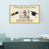 Elegant Gold Adult Afstuderen 2025 Quote Foto Spandoek (Beurs)