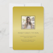 Elegant Gold Afstudeerder Collage Afstuderen Invit Aankondiging (Achterkant)