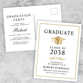 Elegant Gold Afstudeerder Pet College Graduation P Uitnodiging Briefkaart