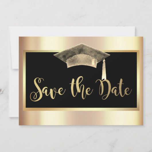 Elegant Gold Afstudeerder Pet Tassel Save Date Save The Date (Voorkant)