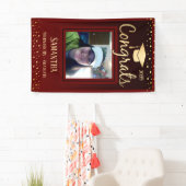 Elegant Gold Afstuderen Class of 2022 Photo Spandoek (Insitu)