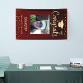 Elegant Gold Afstuderen Class of 2022 Photo Spandoek (Beurs)