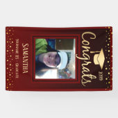 Elegant Gold Afstuderen Class of 2022 Photo Spandoek (Horizontaal)