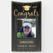 Elegant Gold Afstuderen Class of 2022 Photo Spandoek (Verticaal)