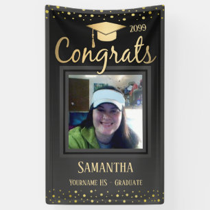 Elegant Gold Afstuderen Class of 2022 Photo Spandoek