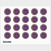 Elegant Gold Afstuderen Dark Paars Return-adres Ronde Sticker (Vel)