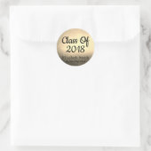 Elegant Gold Afstuderen Envelope Seals Ronde Sticker (Tas)