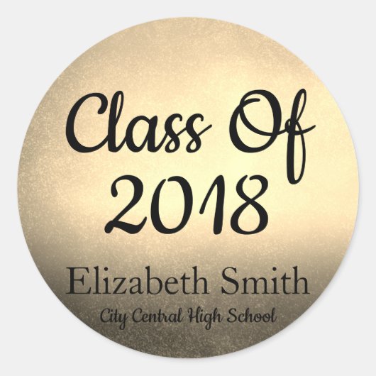 Elegant Gold Afstuderen Envelope Seals Ronde Sticker (Voorkant)