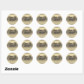 Elegant Gold Afstuderen Envelope Seals Ronde Sticker (Vel)