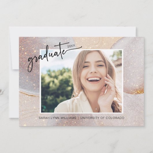 Elegant Gold Afstuderen Kaart (Voorkant)