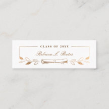 Elegant Gold Afstuderen Name Kaart