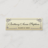 Elegant Gold Afstuderen Name Kaart invoegen Contactkaartje (Voorkant)