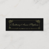 Elegant Gold Afstuderen Name Kaart invoegen Contactkaartje (Voorkant)