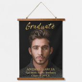 Elegant Gold Afstuderen verticale foto Hangend Wandkleed (Voorkant)