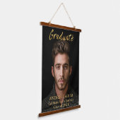 Elegant Gold Afstuderen verticale foto Hangend Wandkleed (Gebogen)