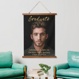 Elegant Gold Afstuderen verticale foto Hangend Wandkleed