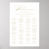 Elegant Gold Alfabetical Seating Chart Poster (Voorkant)