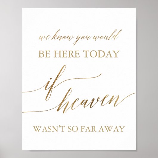 Elegant Gold als de hemel niet zo ver weg was Poster (Voorkant)