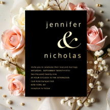 Elegant Gold Ampersand Black Wedding